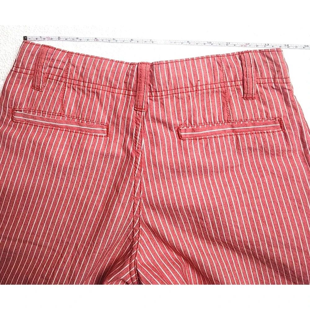 Arizona Jean Co Shorts Youth Size 16 Red White Striped Casual Chino Flat Front